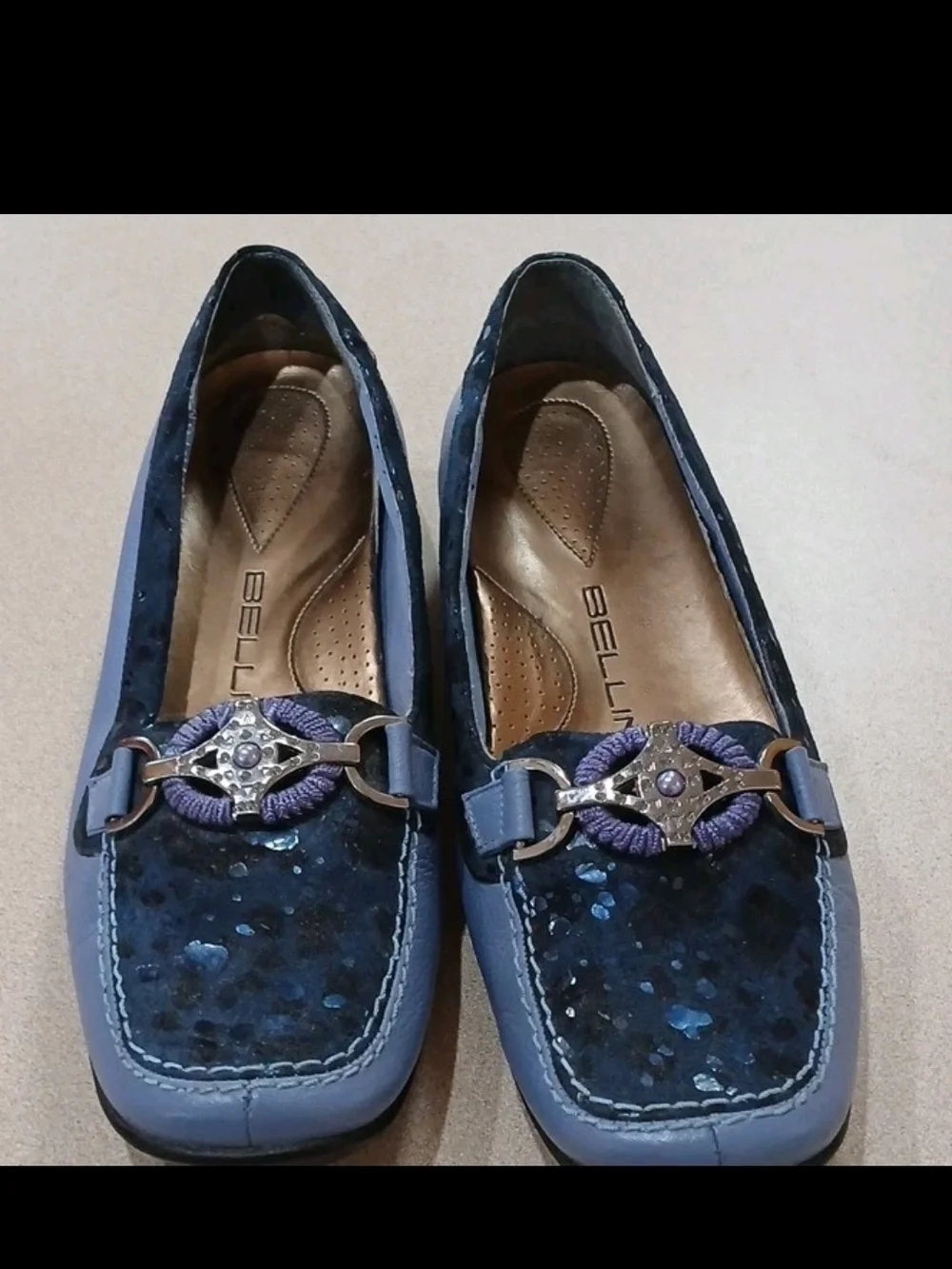 Bellini Blue Women's Slip-On Loafer with Decorative Hardware